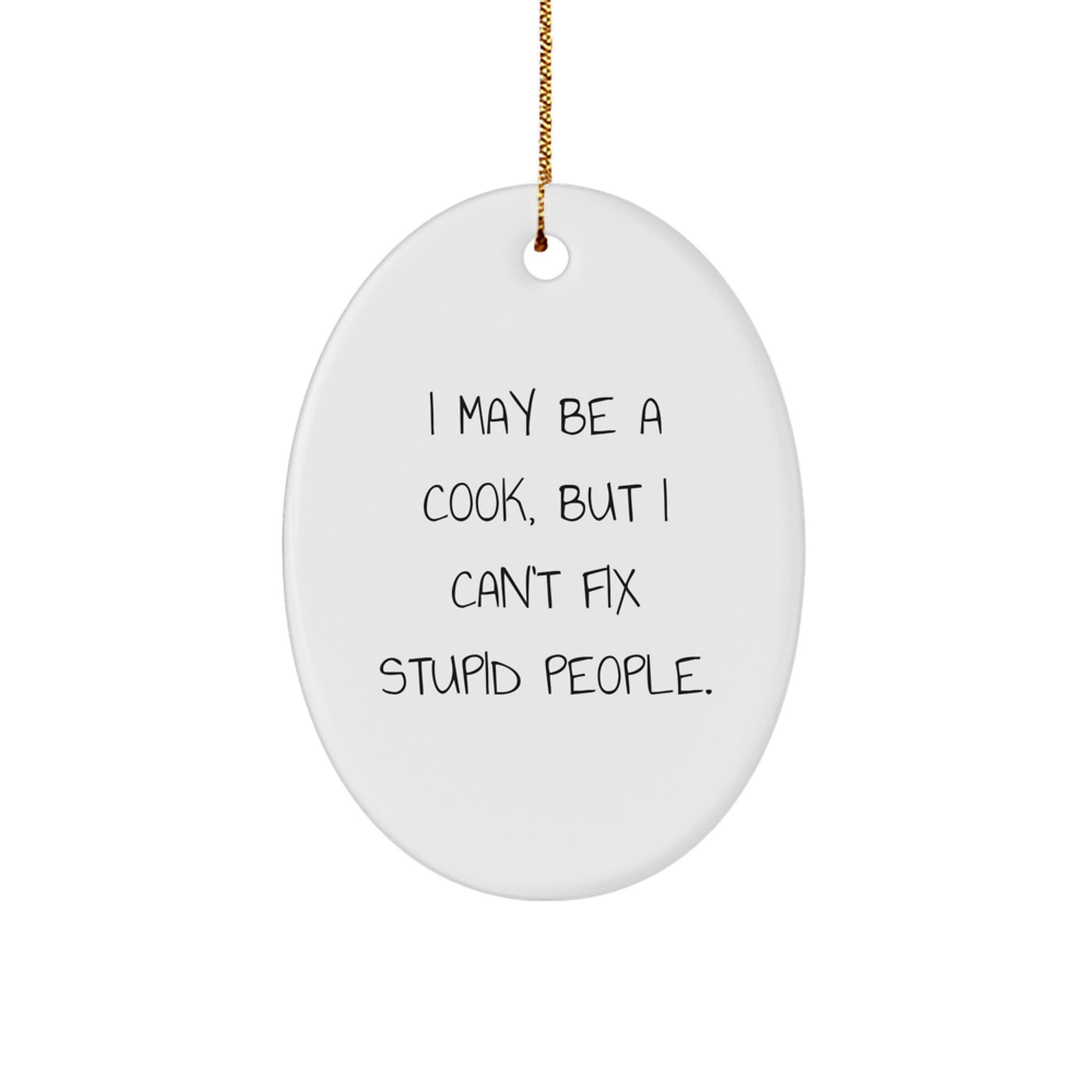 Funny Cook Oval Ornament Gifts from Friends for Cooks, Christmas Unique Decorations - Image 1