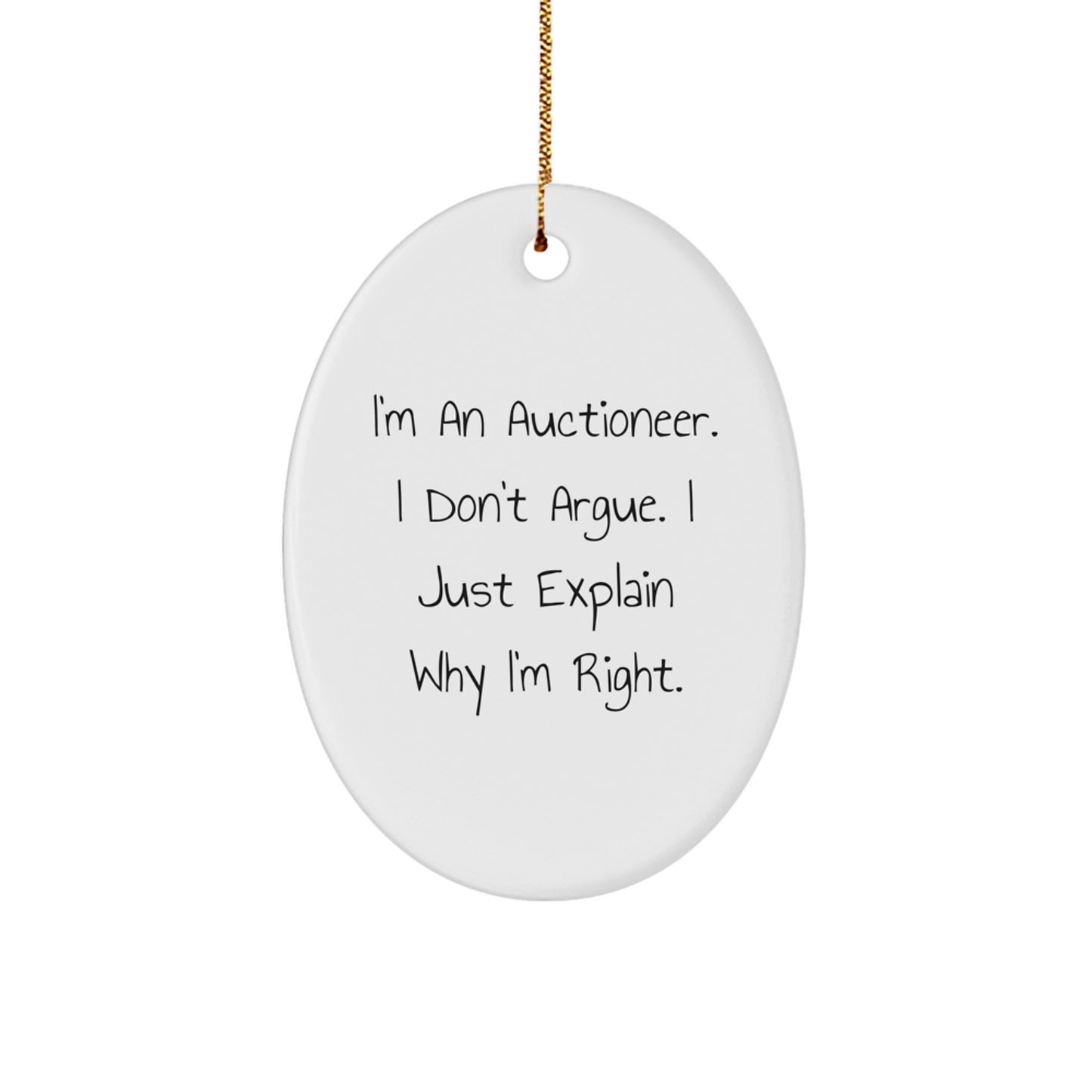 Funny Auctioneer Oval Ornament Gifts from Men Friends for Auctioneer Christmas Unique - Image 1