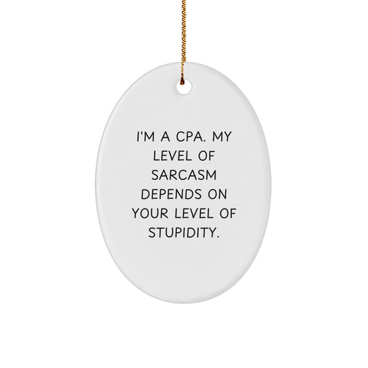 Funny CPA Oval Ornament Gifts from Friends for Christmas Cheer - Image 1