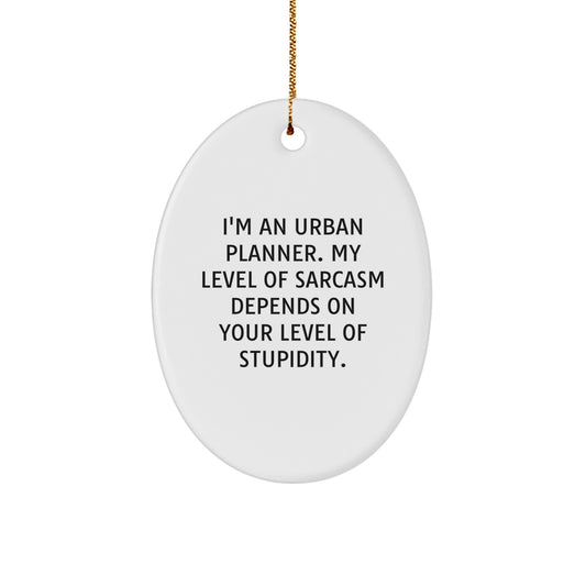 Funny Urban Planner Gifts for Men - Oval Ornament with Sassy Quote, Perfect Unique Christmas Memorable Presents from Friends - Image 1