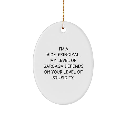 Funny Vice-principal Oval Ornament - Gifts from Men for Vice-principal - Sarcasm Christmas Unique Gifts - Vice-principal Humor - Image 1