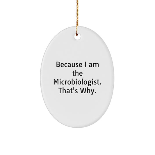 Funny Microbiologist Christmas Oval Ornament Gifts from Family for Microbiologist Friends - Image 1