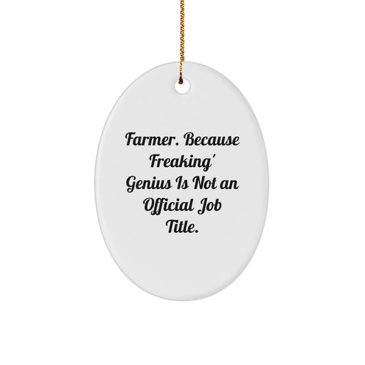 Funny Farmed Friends Oval Ornament Gifts from Family to Farmer Men for Christmas Unique Presents - Image 1