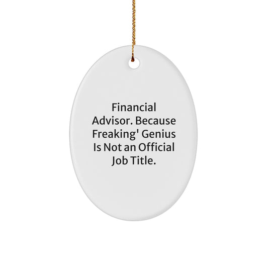 Funny Financial Advisor Gifts for Men - Oval Ornament, Sublimation Printed with Inspirational Quote, Gifts from Friends, Unique Christmas Unique Gifts - Image 1