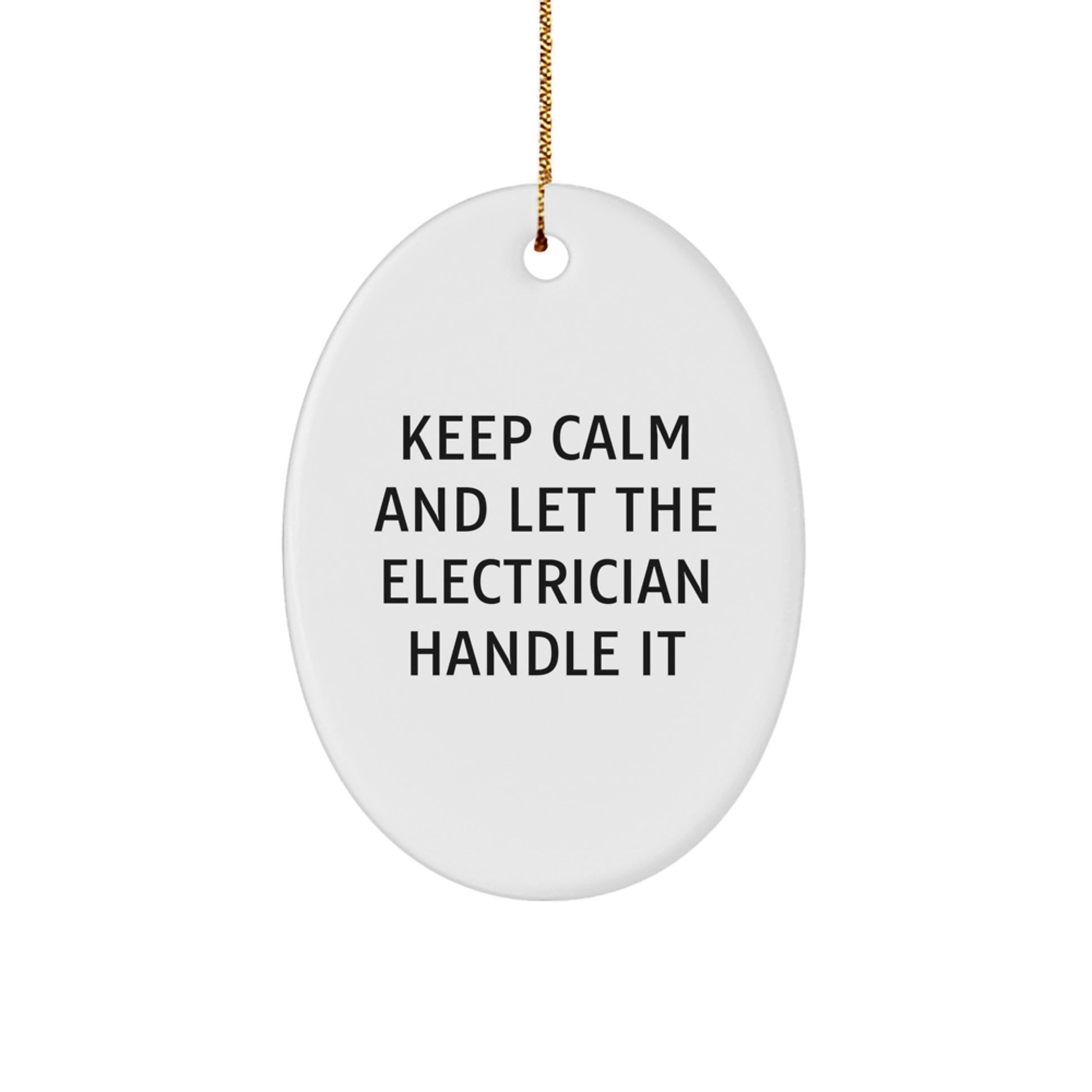 Funny Electrician Oval Ornament Gifts from Men for Electrician Friends, Christmas Unique Gifts for Electrician Coworkers - Image 1