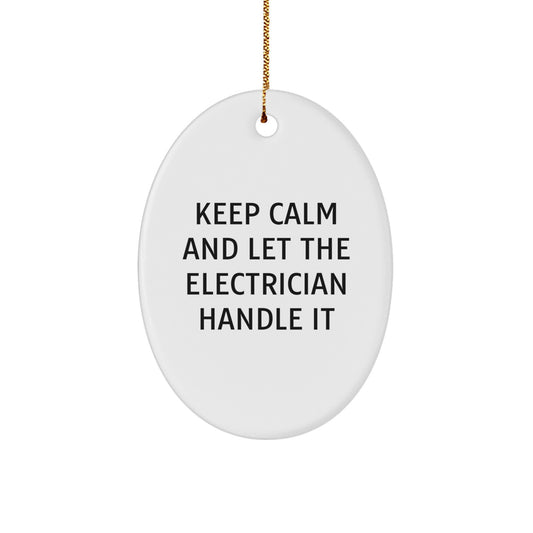 Funny Electrician Oval Ornament Gifts from Men for Electrician Friends, Christmas Unique Gifts for Electrician Coworkers - Image 1