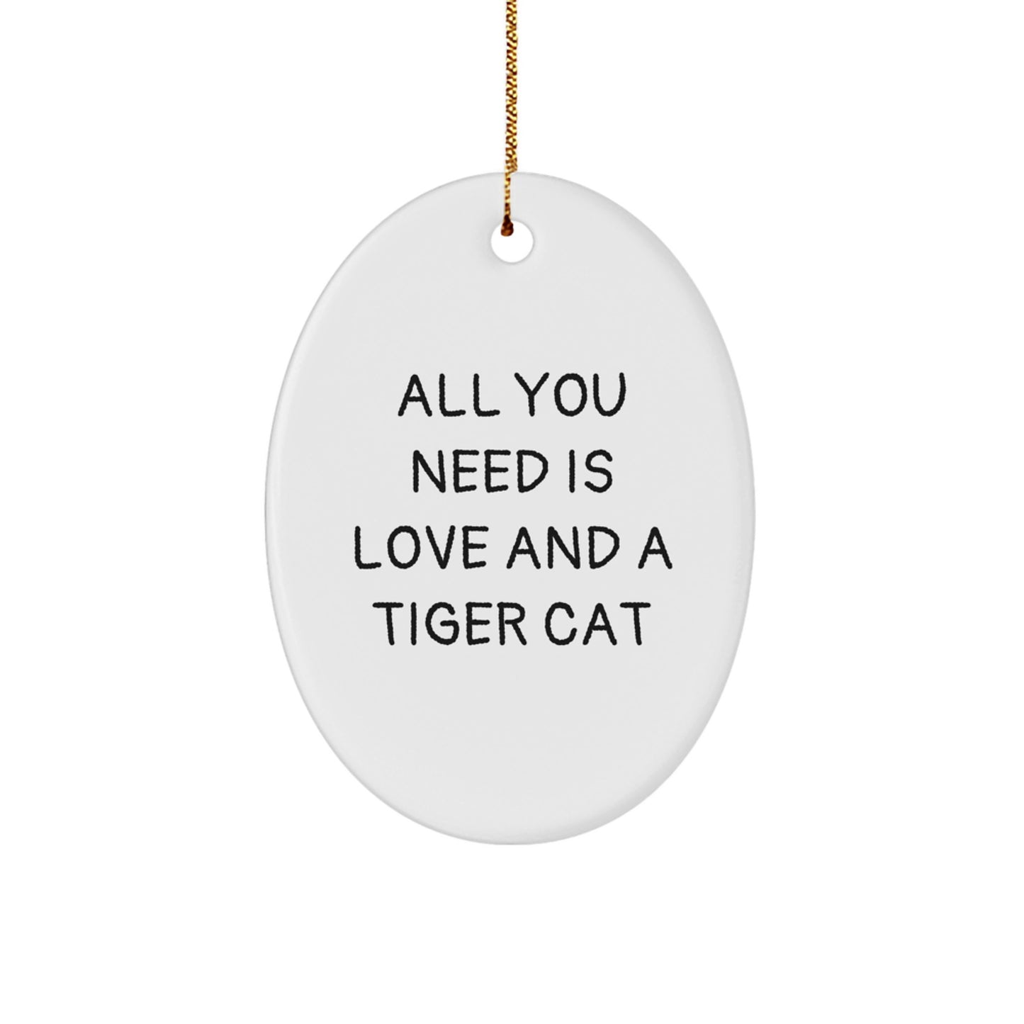 Tiger Cat Christmas Oval Ornament Gifts from Friends to Family - Image 1