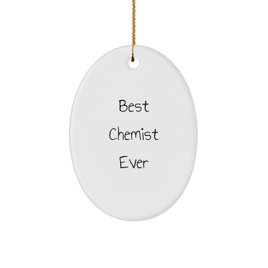 Funny Chemist Oval Ornament Gifts from Friends for Christmas Unique Presents Best Chemist Ever - Image 1