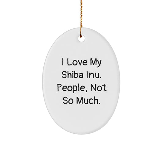 Shiba Inu Dog Lovers Oval Ornament Gifts from Friends for Family Christmas Unique Presents - Image 1