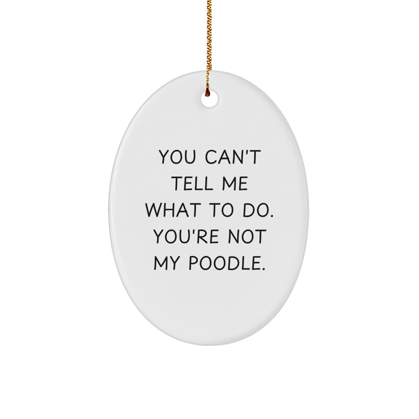 Funny Poodle Dog Oval Ornament Gifts from Men to Family for Christmas Unique Decorations - Image 1