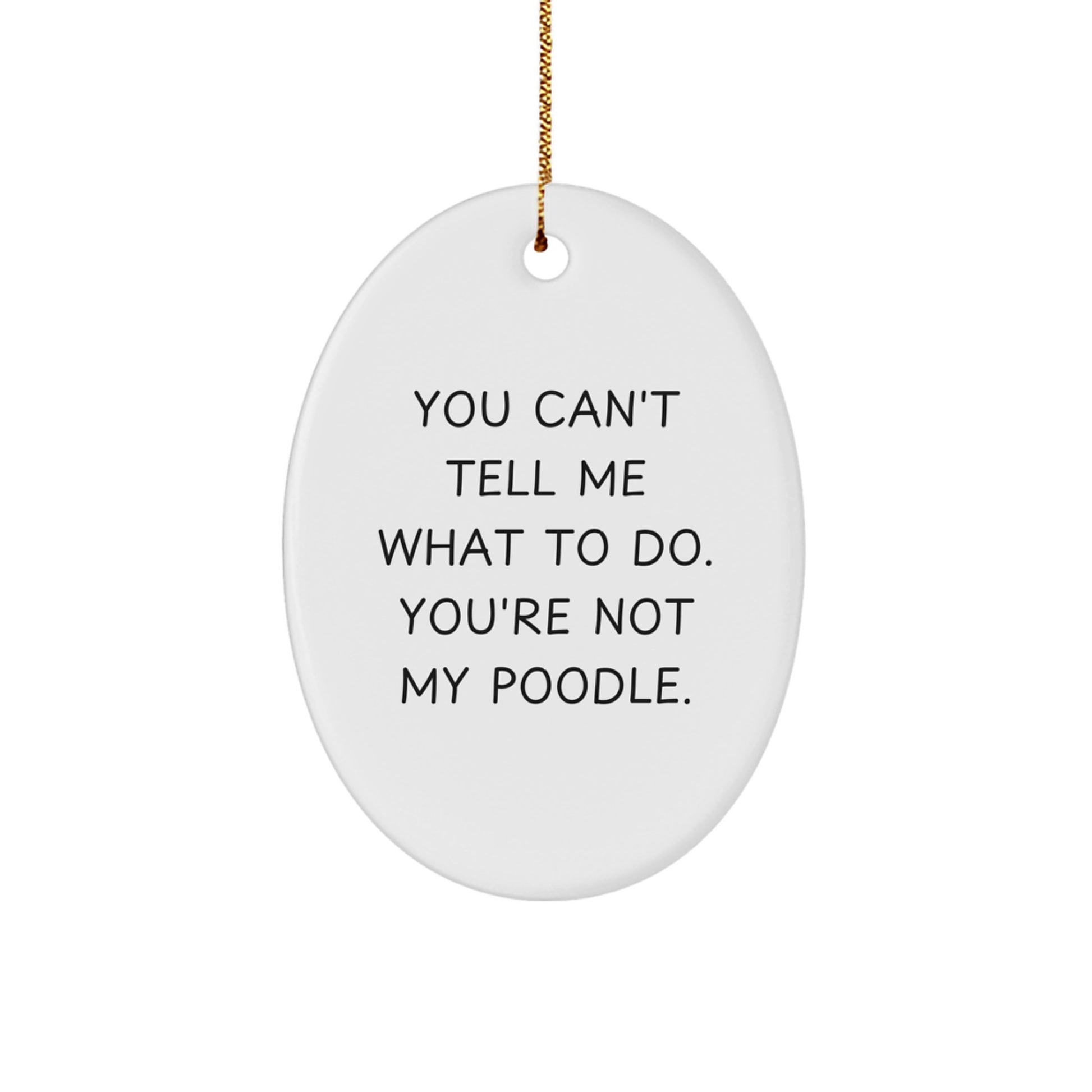 Funny Poodle Dog Oval Ornament Gifts from Men to Family for Christmas Unique Decorations - Image 1