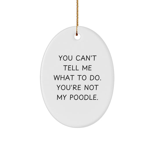 Funny Poodle Dog Oval Ornament Gifts from Men to Family for Christmas Unique Decorations - Image 1