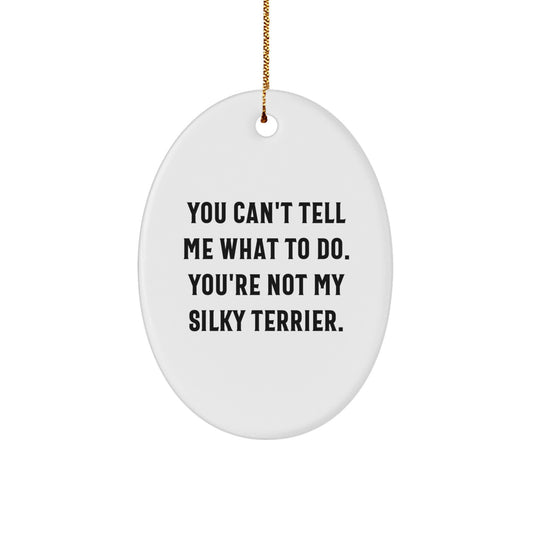 Funny Silky Terrier Dog Oval Ornaments for Christmas Unique Gifts from Men to Women Friends for Silky Terrier Dog Owners - Image 1