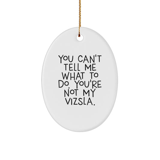 Funny Vizsla Dog Christmas Unique Gifts from Men, Women, Family, Friends, for Vizsla Dog Lovers, Oval Ornament with Humorous Quote - Image 1