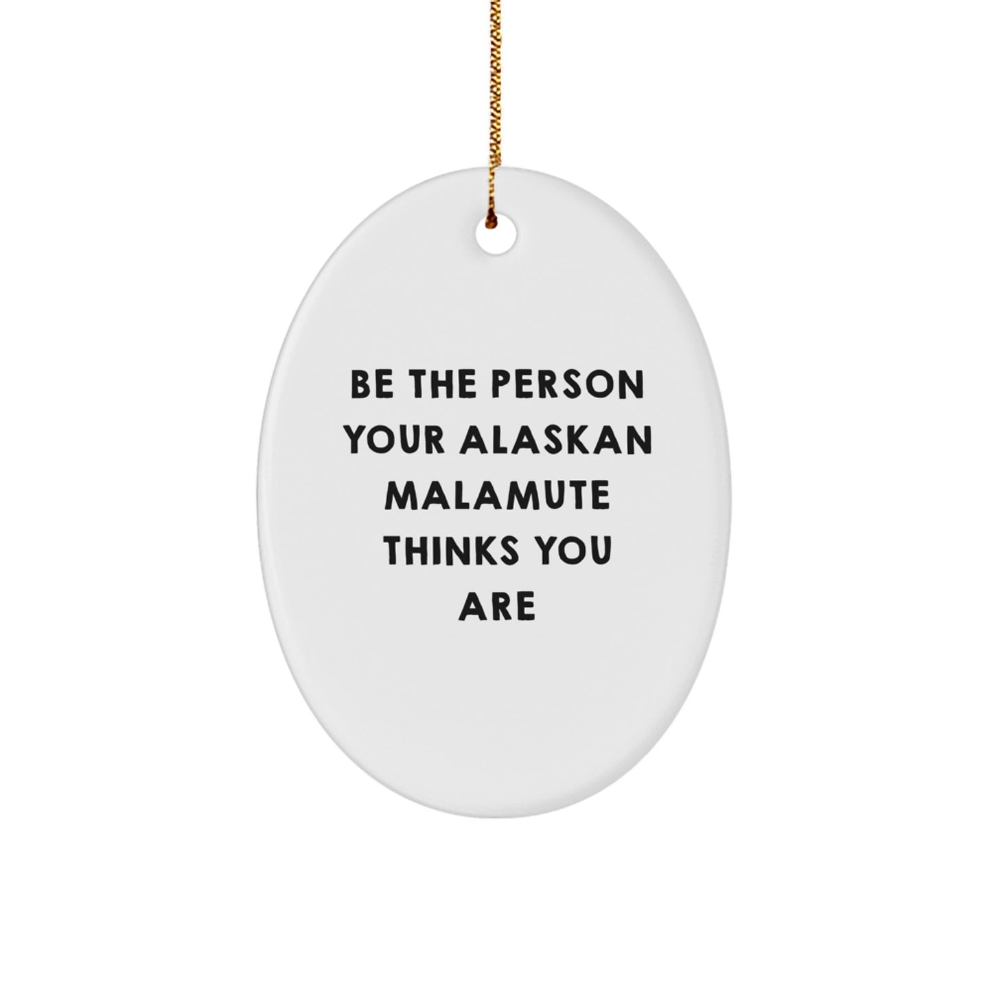 Funny Alaskan Malamute Dog Oval Ornament Gifts from Family for Christmas - Image 1