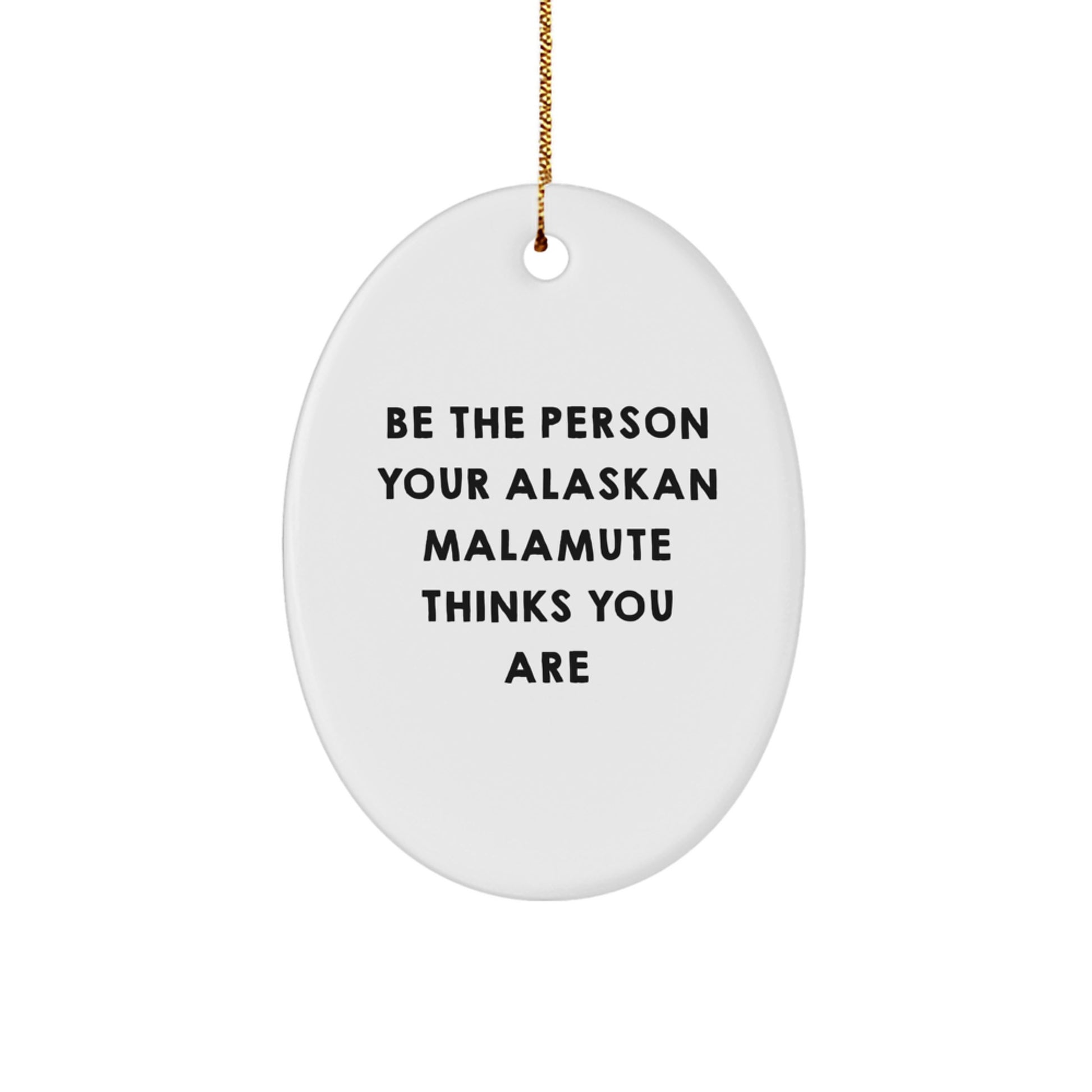 Funny Alaskan Malamute Dog Oval Ornament Gifts from Family for Christmas - Image 1