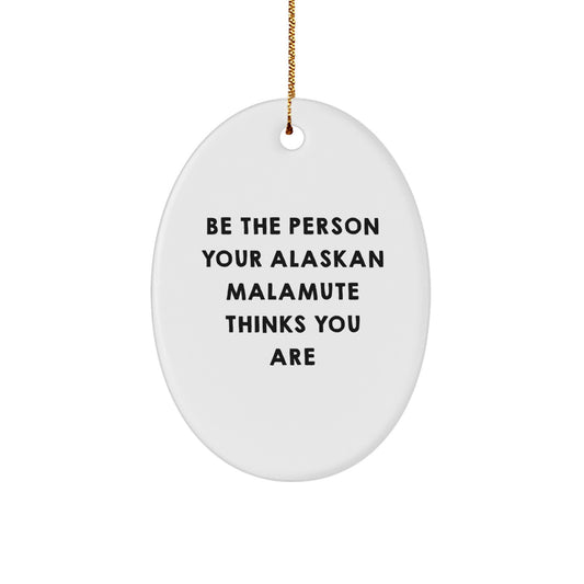 Funny Alaskan Malamute Dog Oval Ornament Gifts from Family for Christmas - Image 1