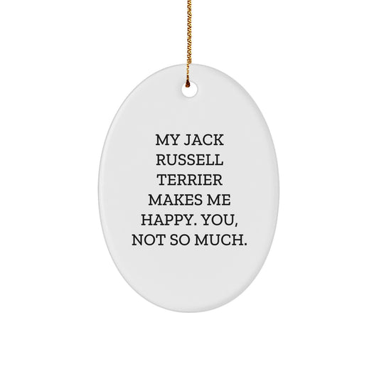 Funny Jack Russell Terrier Dog Oval Ornament Gifts from Friends and Family for Christmas Unique Presents - Image 1