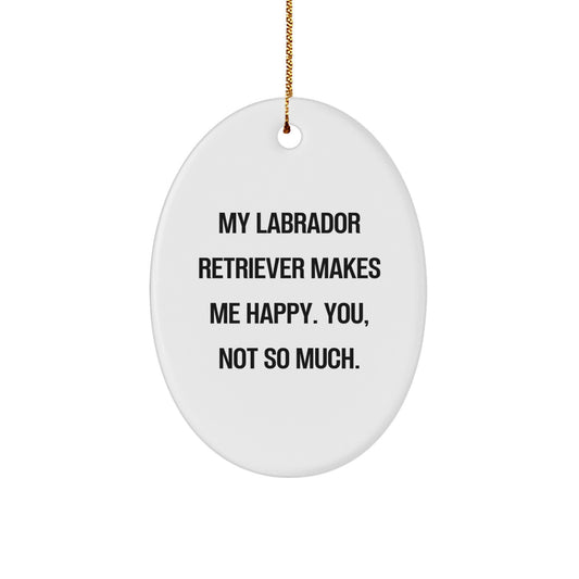 Funny Labrador Retriever Dog Christmas Oval Ornament Gifts from Friends and Family - Image 1