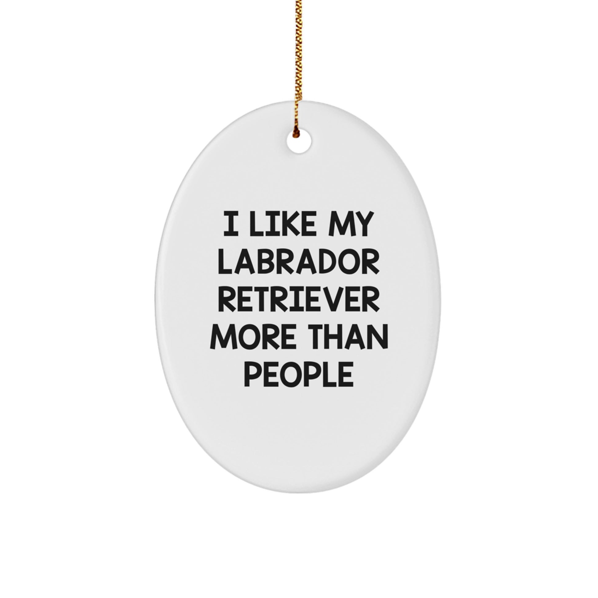 Labrador Retriever Dog Oval Ornament, Funny Quote Gifts for Men, Women, Friends, Family, 'I Like My Labrador Retriever More Than People', Christmas Unique Gifts from Friends - Image 1