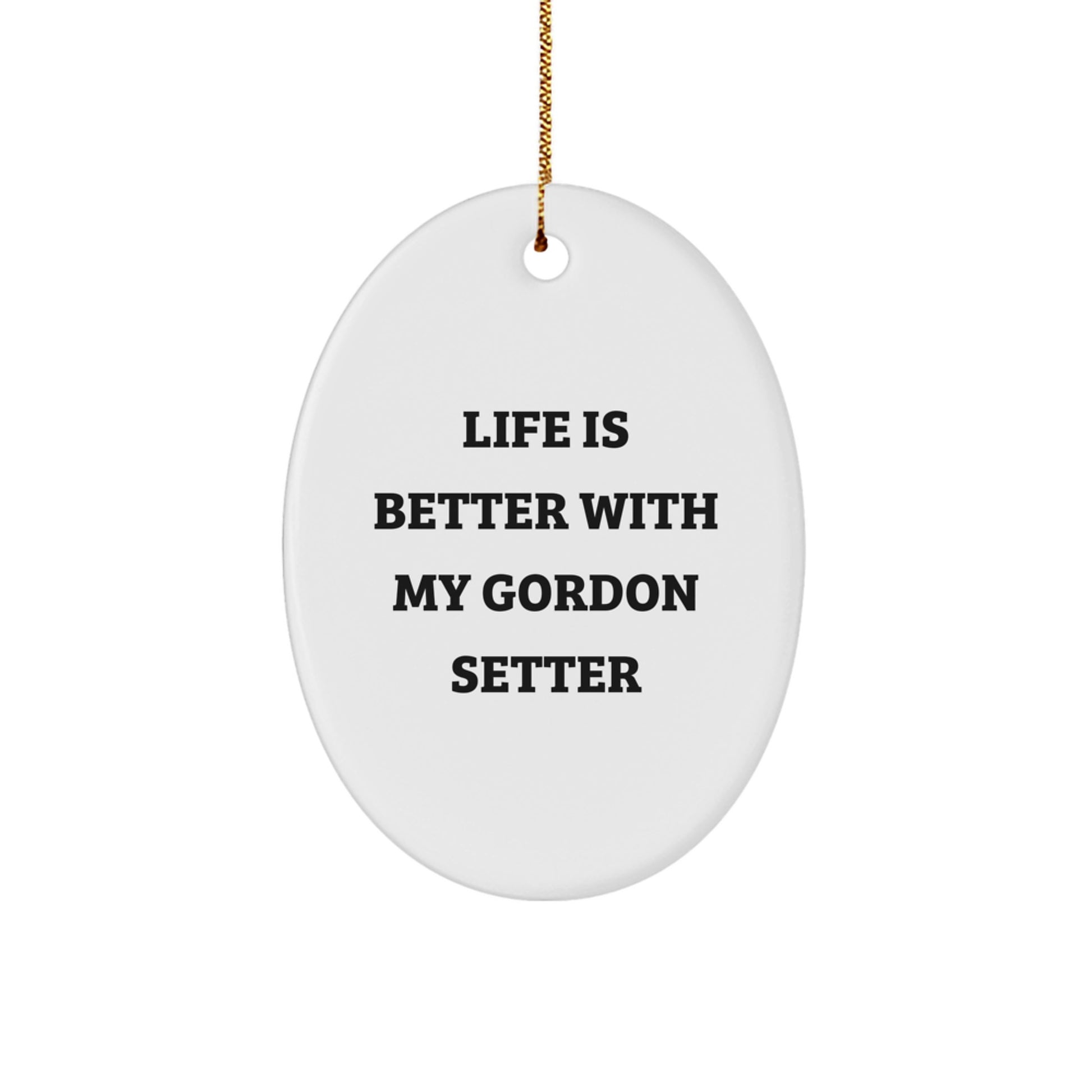 Gordon Setter Dog Lovers Christmas Oval Ornament Gifts for Men from Friends - Image 1
