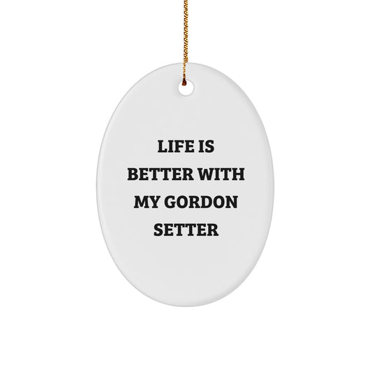 Gordon Setter Dog Lovers Christmas Oval Ornament Gifts for Men from Friends - Image 1