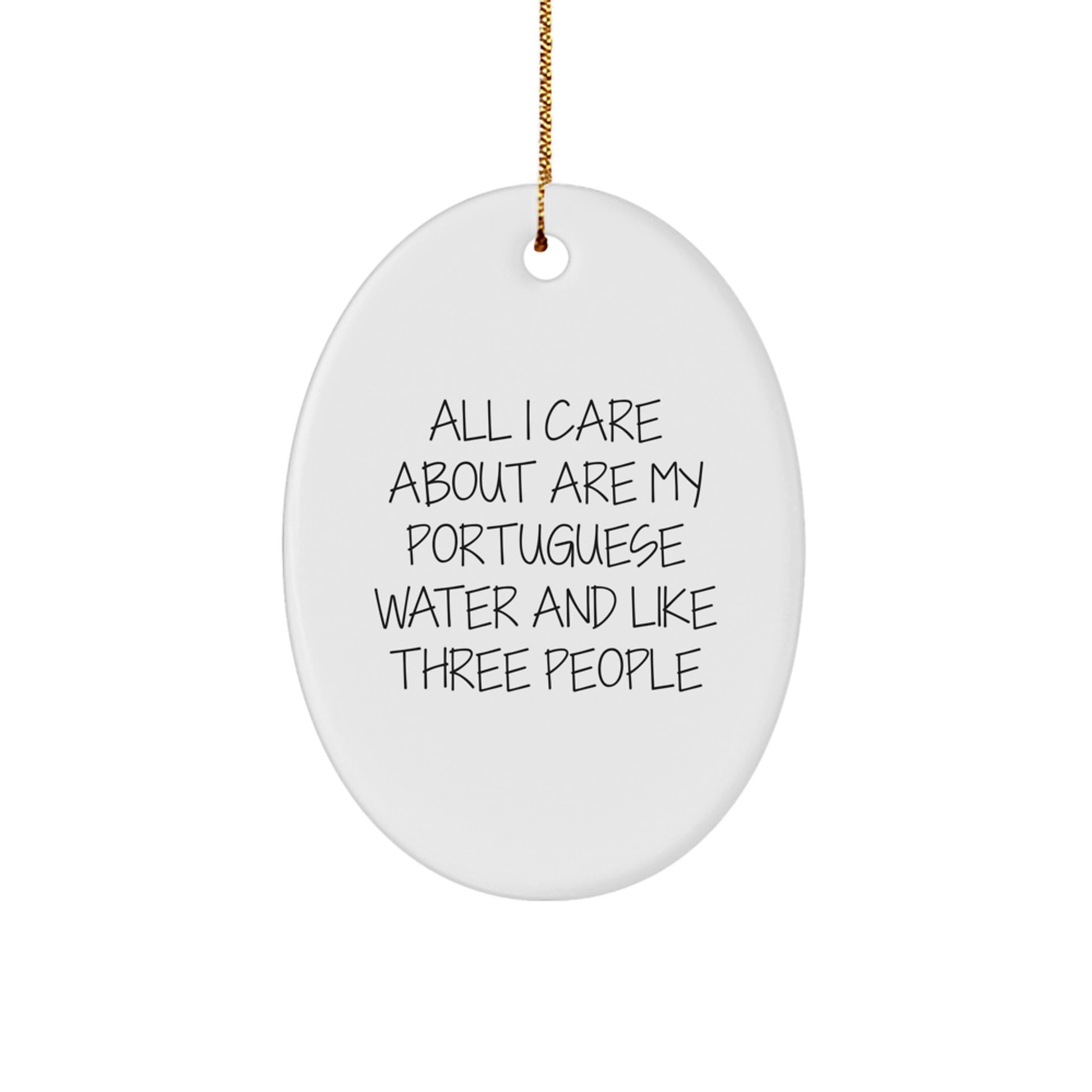 Portuguese Water Dog Lovers Gifts from Family - Funny Oval Ornament for Christmas - Image 1