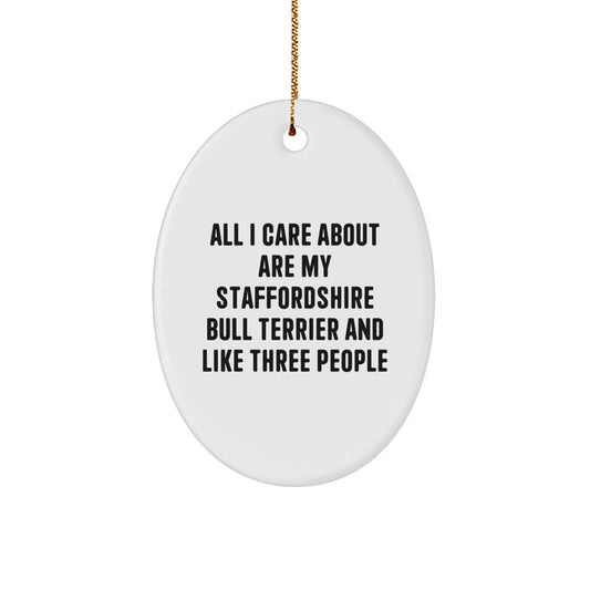 Funny Staffordshire Bull Terrier Dog Christmas Unique Gifts - Unique Oval Ornament for Staffordshire Bull Terrier Dog Lover, Gifts from Family for Staffordshire Bull Terrier Dog Enthusiast - Image 1