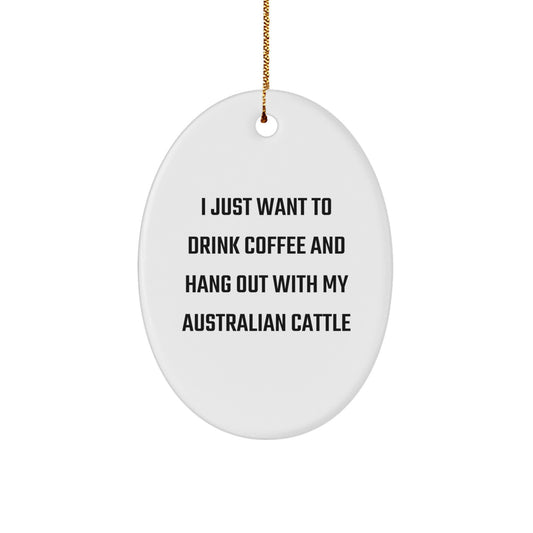 Funny Australian Cattle Dog Lover Gifts from Men to Friends, Oval Ornament for Australian Cattle Dog Enthusiasts on Christmas - Image 1