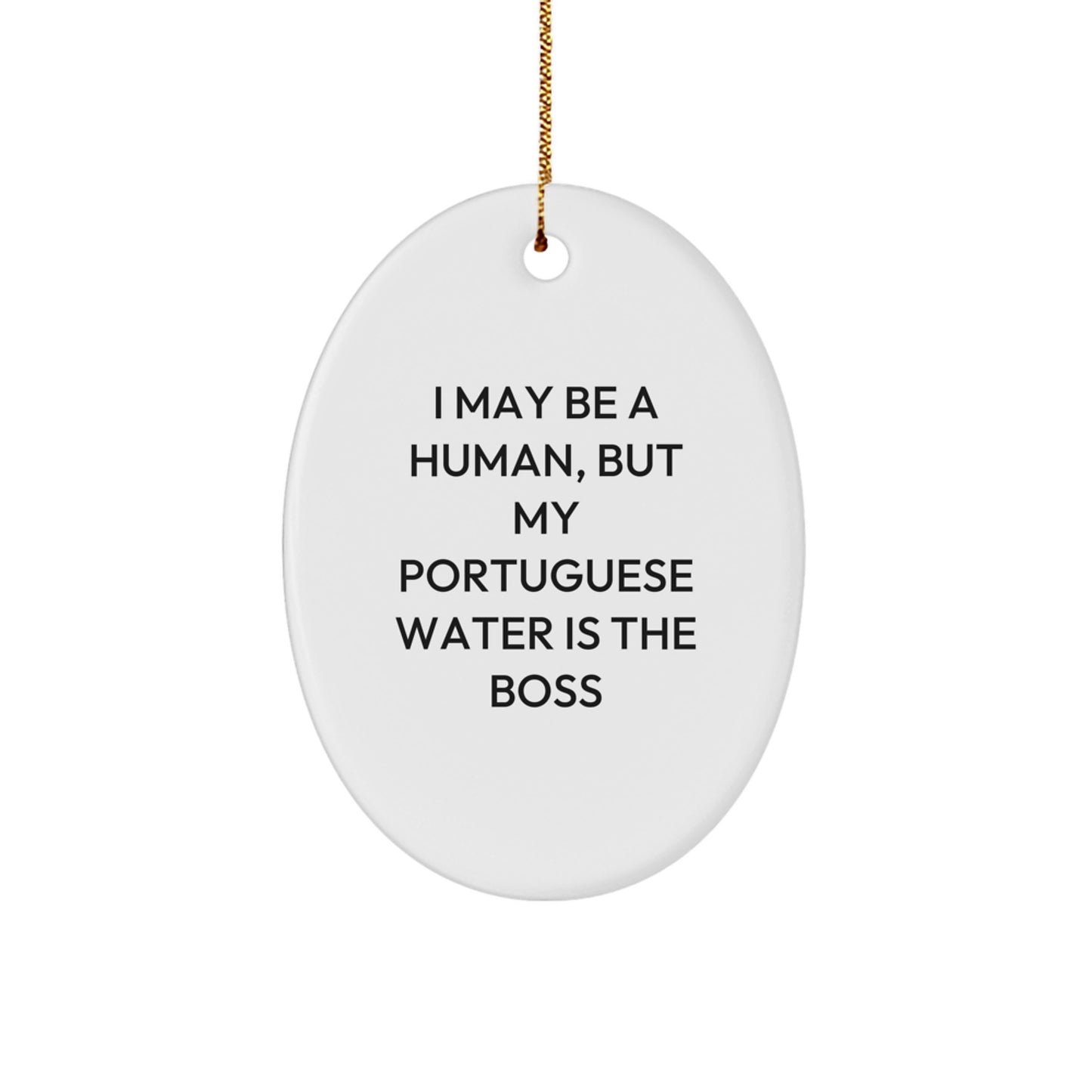 Portuguese Water Dog Lover Gifts from Friends and Family - Funny Portuguese Water Dog Oval Ornament for Christmas Unique Presents - Image 1