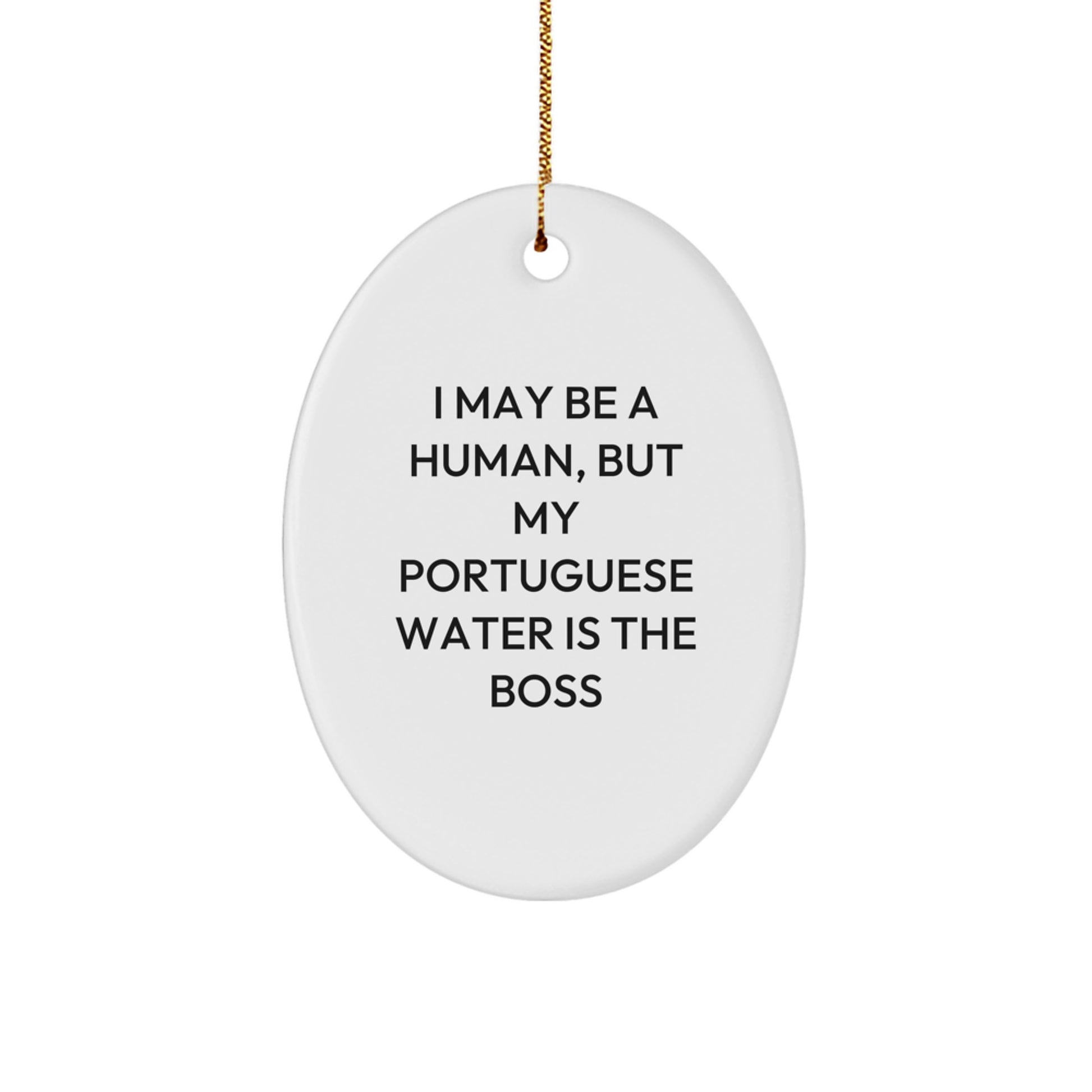 Portuguese Water Dog Lover Gifts from Friends and Family - Funny Portuguese Water Dog Oval Ornament for Christmas Unique Presents - Image 1