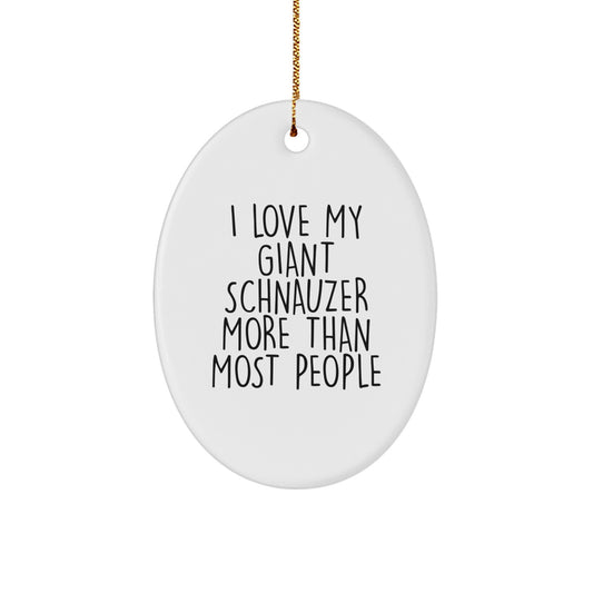 Funny Giant Schnauzer Dog Oval Christmas Unique Gifts from Men to Family Members - Image 1