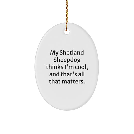 Shetland Sheepdog Oval Ornament Funny Quote Gift for Dog Lovers Christmas Unique Decorations from Friends to Family - Image 1