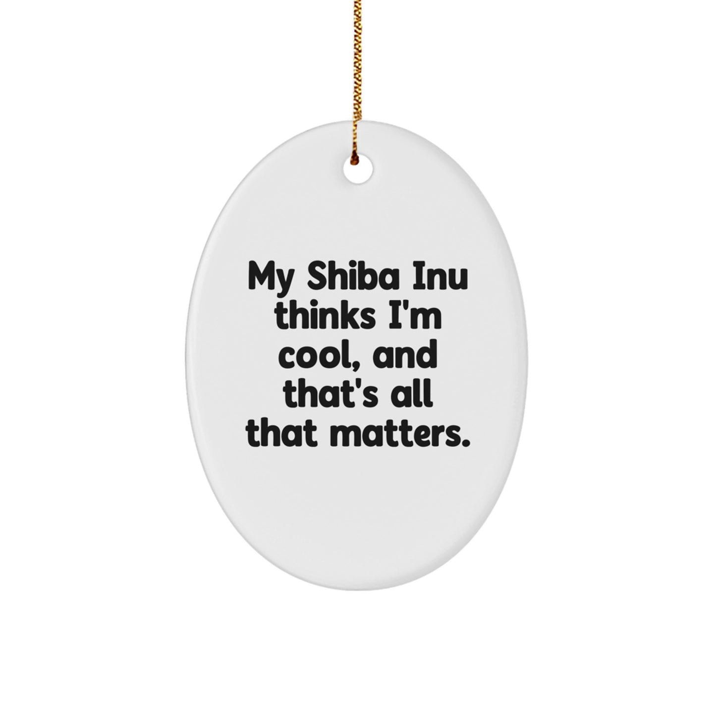 Funny Shiba Inu Dog Oval Ornament Gifts from Men to Family for Christmas - Image 1