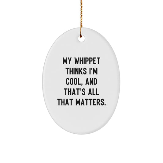 Whippet Dog Lover Christmas Oval Ornament Gifts for Friends and Family Fun Holiday Decorations - Image 1