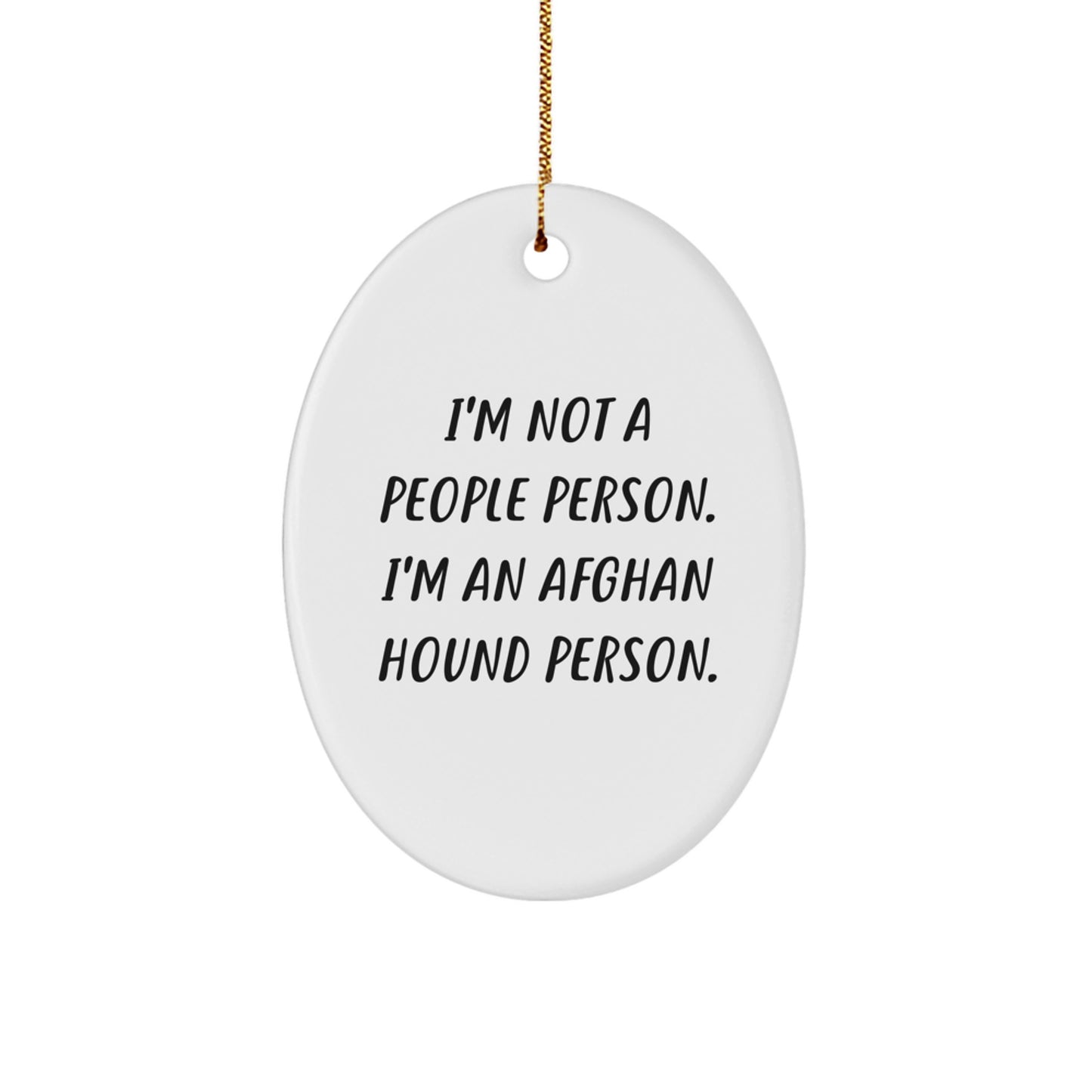 Afghan Hound Dog Oval Ornament Gifts from Men to Dog Lovers - Funny Afghan Hound Gifts for Christmas Unique Presents - Oval Shaped MDF - Image 1