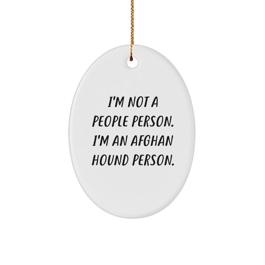 Afghan Hound Dog Oval Ornament Gifts from Men to Dog Lovers - Funny Afghan Hound Gifts for Christmas Unique Presents - Oval Shaped MDF - Image 1