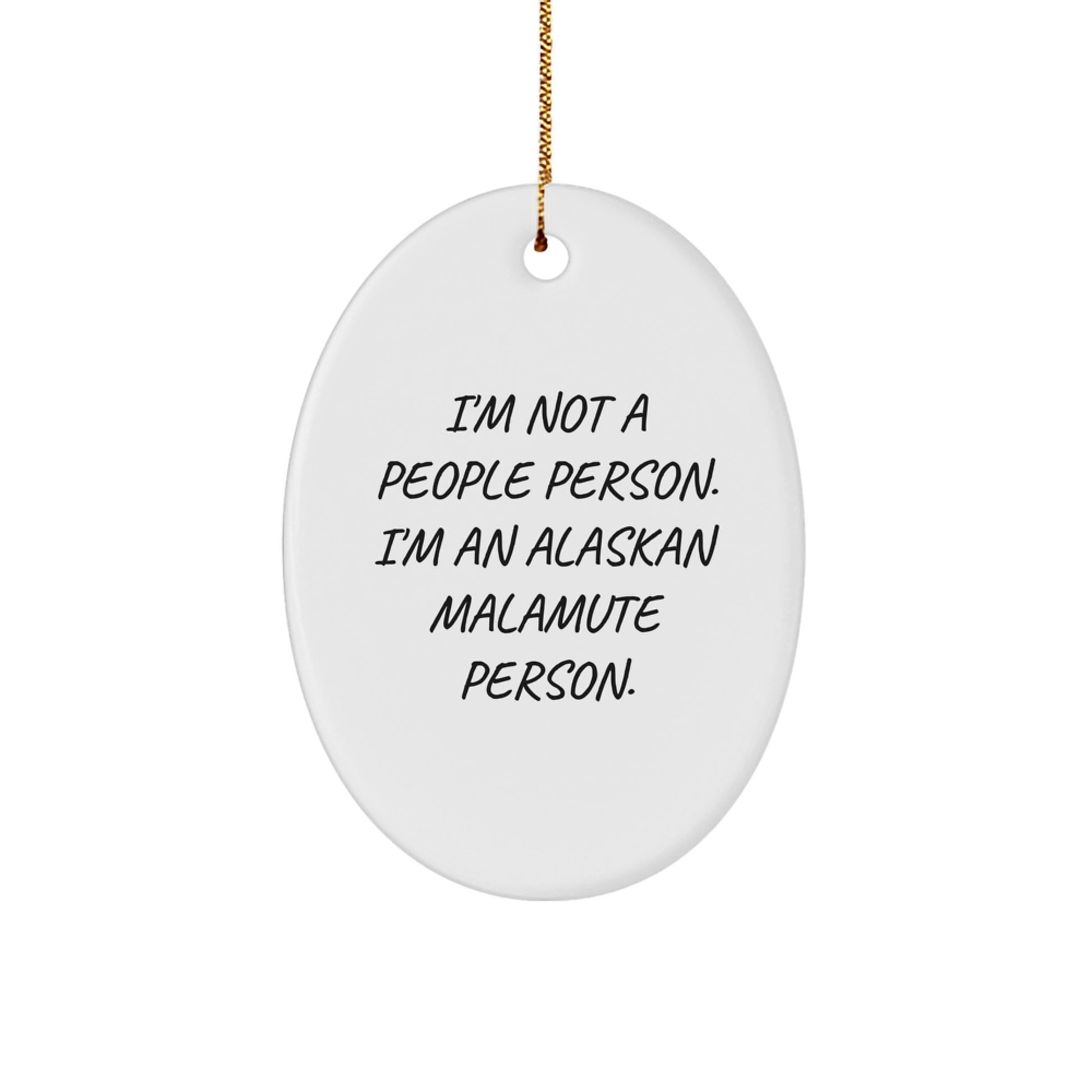 Alaskan Malamute Dog Oval Ornament Funny Gift for Friends and Family Members Christmas Unique Decorations - Image 1