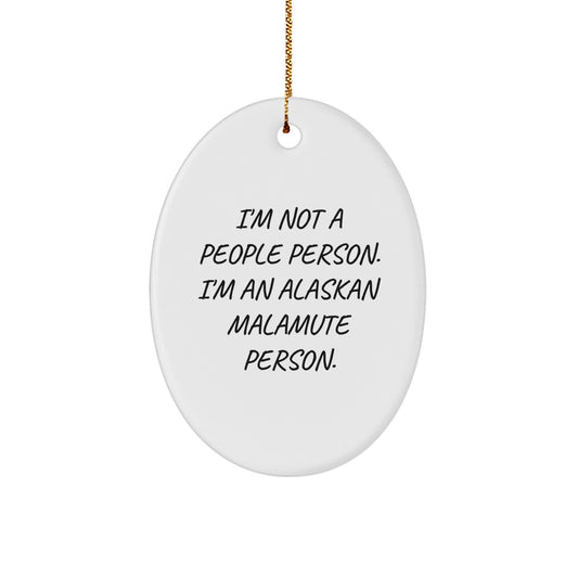 Alaskan Malamute Dog Oval Ornament Funny Gift for Friends and Family Members Christmas Unique Decorations - Image 1