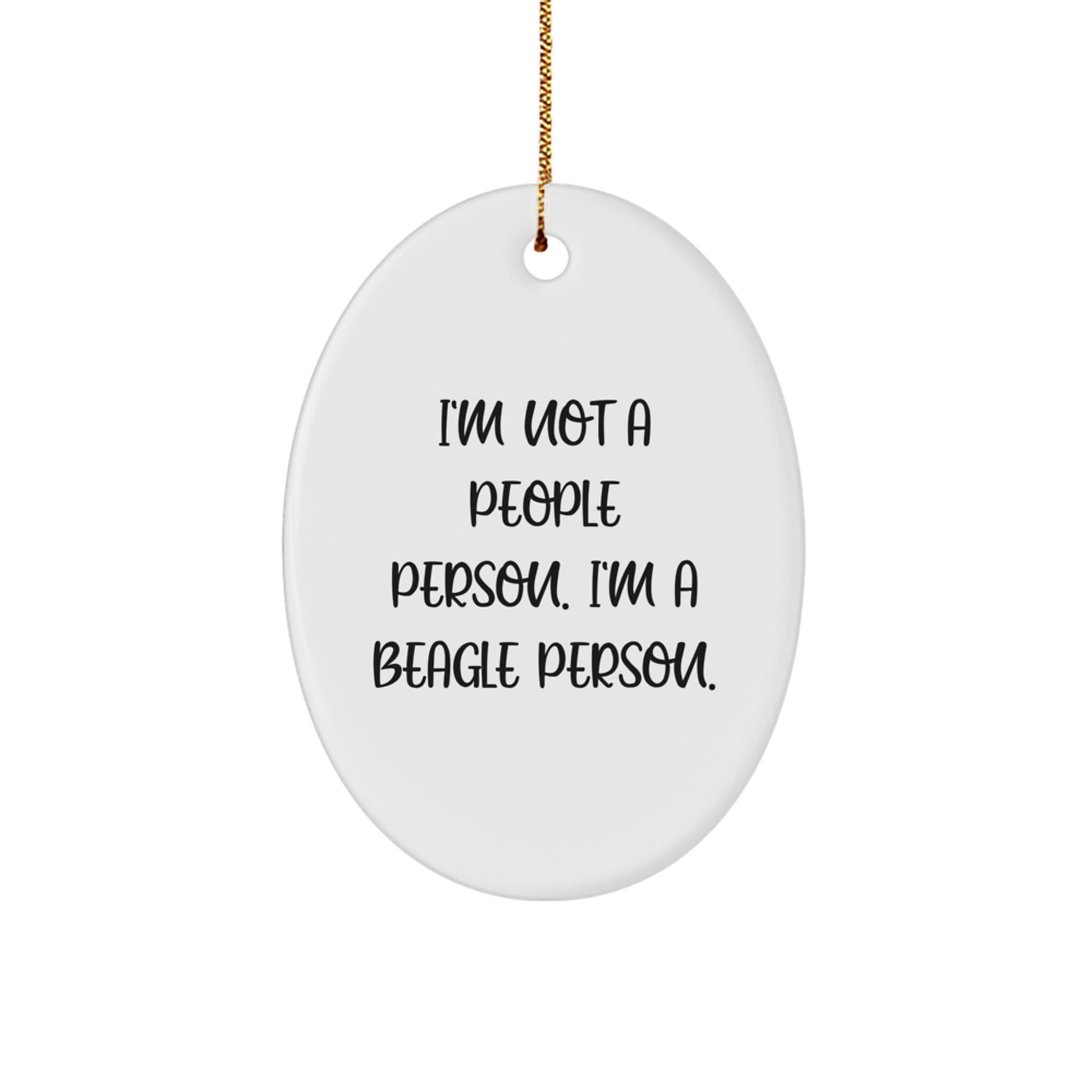 Funny Beagle Dog Lover Gifts from Family Friends for Christmas Unique Oval Ornament Home Decor - Image 1