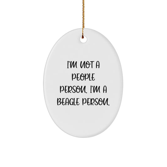 Funny Beagle Dog Lover Gifts from Family Friends for Christmas Unique Oval Ornament Home Decor - Image 1
