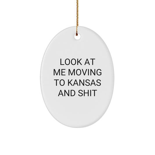 Kansas Oval Ornament Funny Quote Gifts from Friends to Men in Kansas for Christmas - Image 1