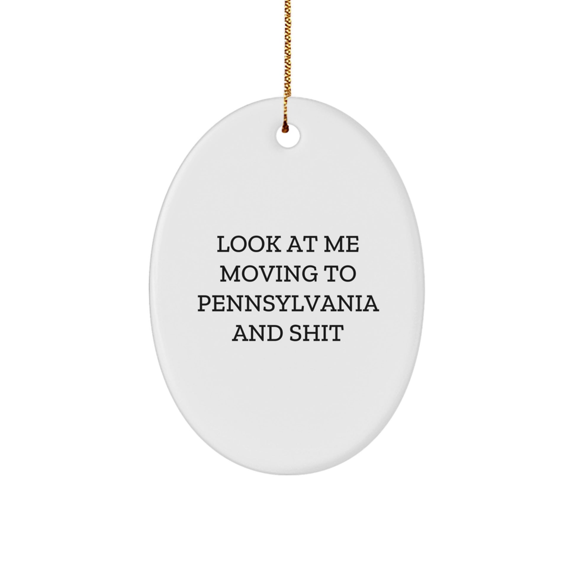Funny Pennsylvania Oval Ornament, Gifts from Friends for Pennsylvania Men and Women, Christmas Unique Gifts - Image 1