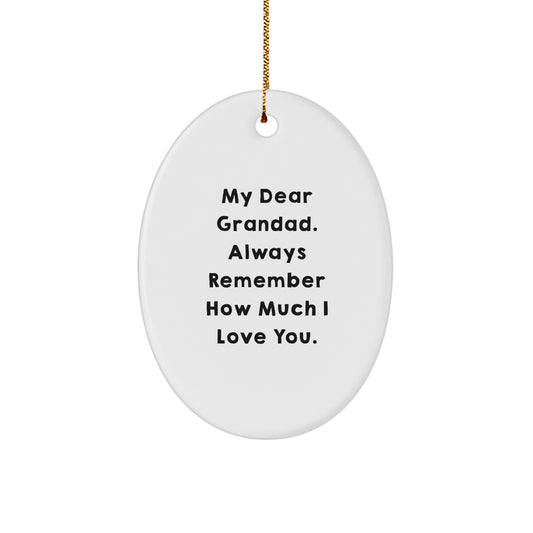Grandad Oval Ornament - Funny Quote, Gifts from Family, for Grandad, Oval Ornament, Christmas Unique Gifts - Image 1