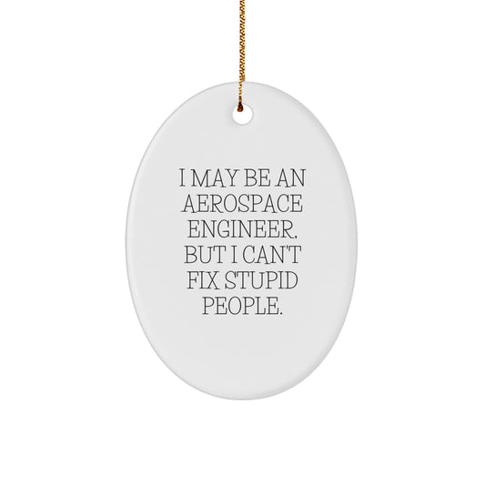 Funny Aerospace Engineer Gifts for Men Women Friends Family - I May Be An Aerospace Engineer Oval Ornament, Oval Decor, Christmas Unique Gifts from Friends and Family - Image 1