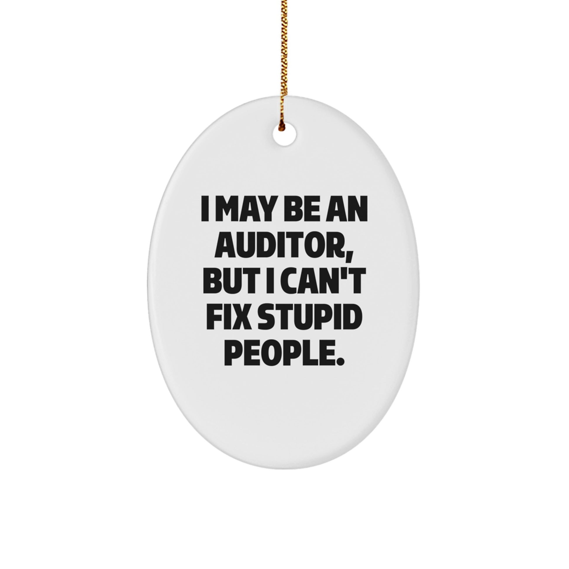 Funny Auditor Gifts from Friends - Oval Ornament for Christmas Unique Presents for Auditor - Image 1