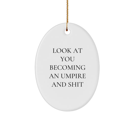 Funny Umpire Oval Ornament Gifts for Men from Friends and Family - Image 1