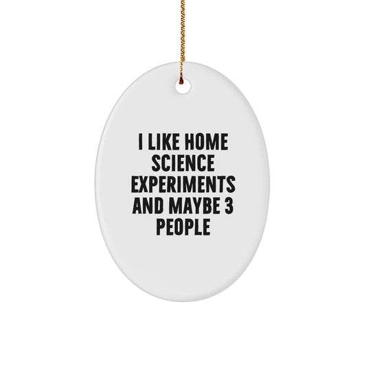Home Science Experiments Enthusiasts Gifts from Men for Christmas Unique Oval Ornament Idea, I Like Home Science Experiments And Maybe 3 People - Image 1