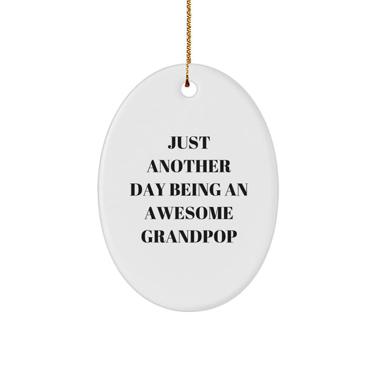 Fun Grandpop Christmas Oval Ornament Gifts from Family for Grandpop's Home Decoration - Image 1