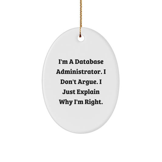 Database Administrator Oval Ornament Gifts from Family for Christmas Unique - Image 1